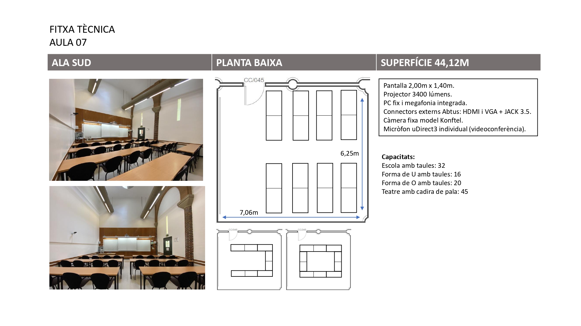 Plànol i fitxa tècnica